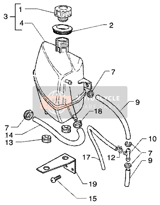 Piaggio X9 200 2002 Expansion Tank for a 2002 Piaggio X9 200