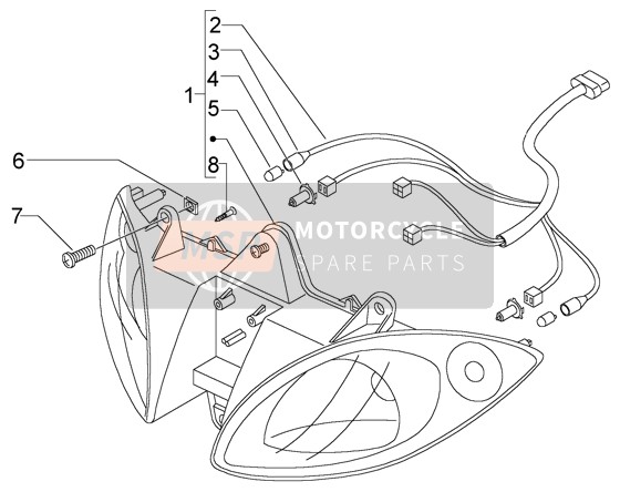 Piaggio X9 200 Evolution 2004 Luces delanteras para un 2004 Piaggio X9 200 Evolution