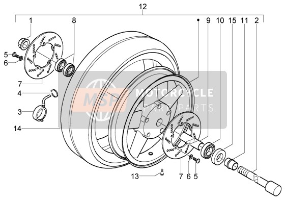 Piaggio X9 200 Evolution 2004 Front Wheel for a 2004 Piaggio X9 200 Evolution