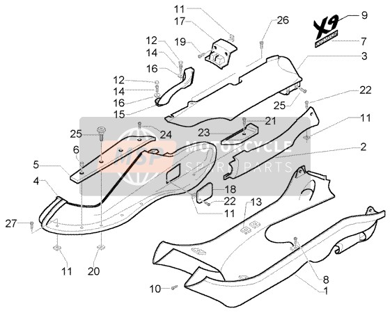 62162400E8, Abattant Bougie Droit, Piaggio, 2