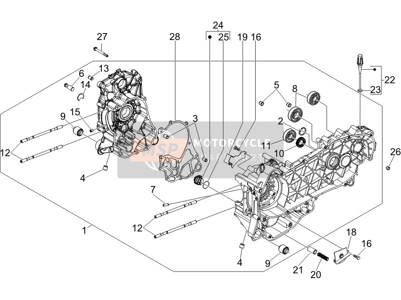 Piaggio X9 250 Evolution 2006 Crankcase for a 2006 Piaggio X9 250 Evolution