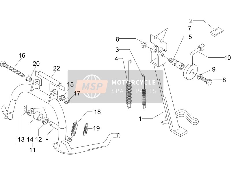 601063, Bequille X9 250, Piaggio, 0