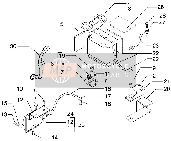 Piaggio X9 500 2005 Elektrische Geräte-Batterie für ein 2005 Piaggio X9 500