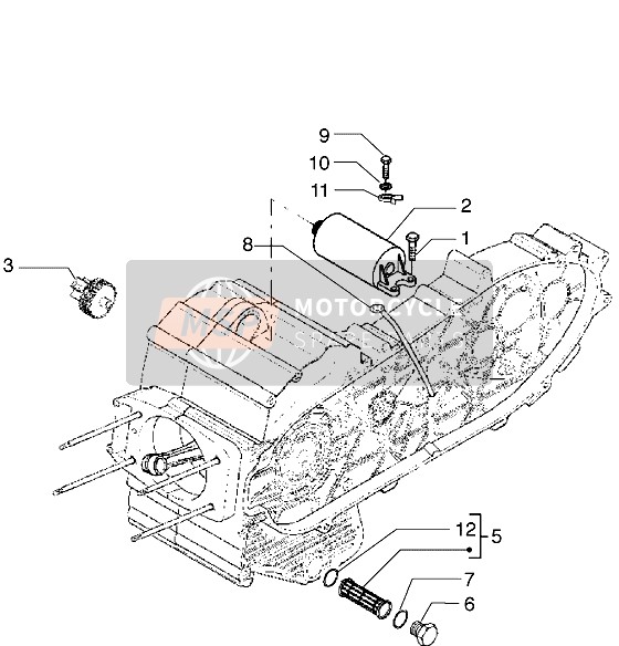 Piaggio X9 500 2004 Démarreur électrique pour un 2004 Piaggio X9 500