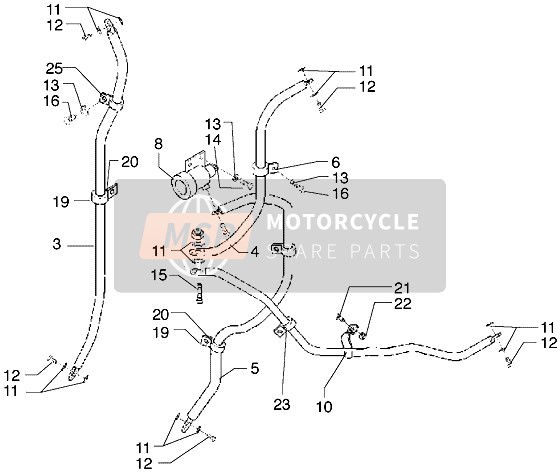 597633, Raccord Tuyau De Frein M27, Piaggio, 2