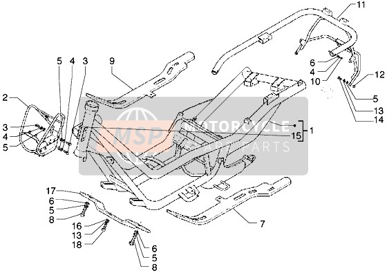 Piaggio X9 500 2005 Telaio per un 2005 Piaggio X9 500
