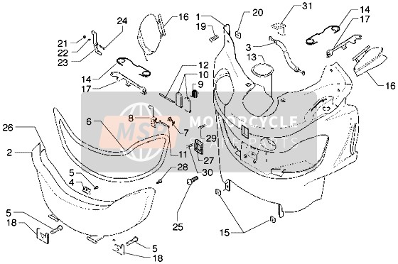 Piaggio X9 500 2005 Scomparto anteriore per guanti per un 2005 Piaggio X9 500