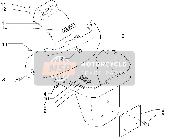 Piaggio X9 500 2004 Protección trasera para un 2004 Piaggio X9 500