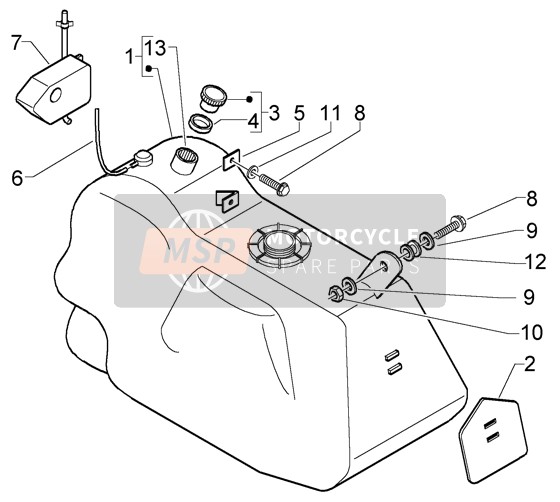 Piaggio X9 500 Evolution ABS 2005 Benzinetank voor een 2005 Piaggio X9 500 Evolution ABS