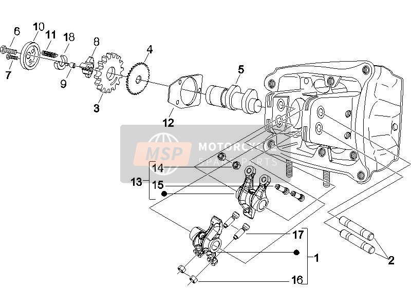 Piaggio X9 500 Evolution ABS 2007 Rocking Levers Support Unit for a 2007 Piaggio X9 500 Evolution ABS