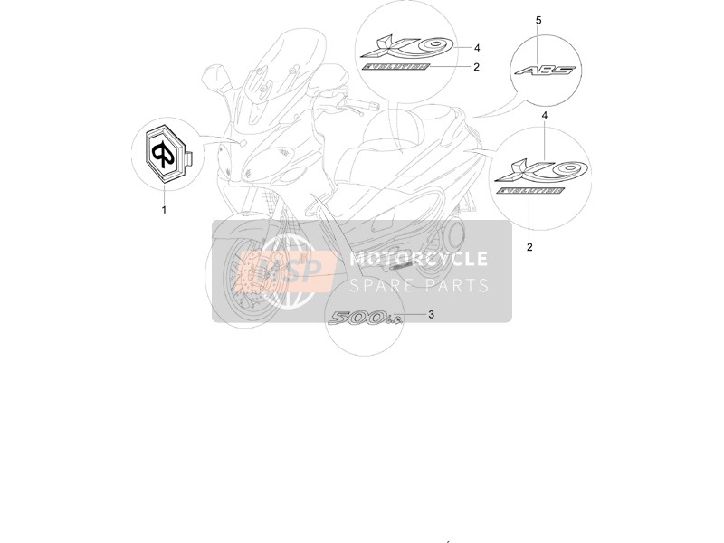 622399, "Abs" Plate, Piaggio, 1