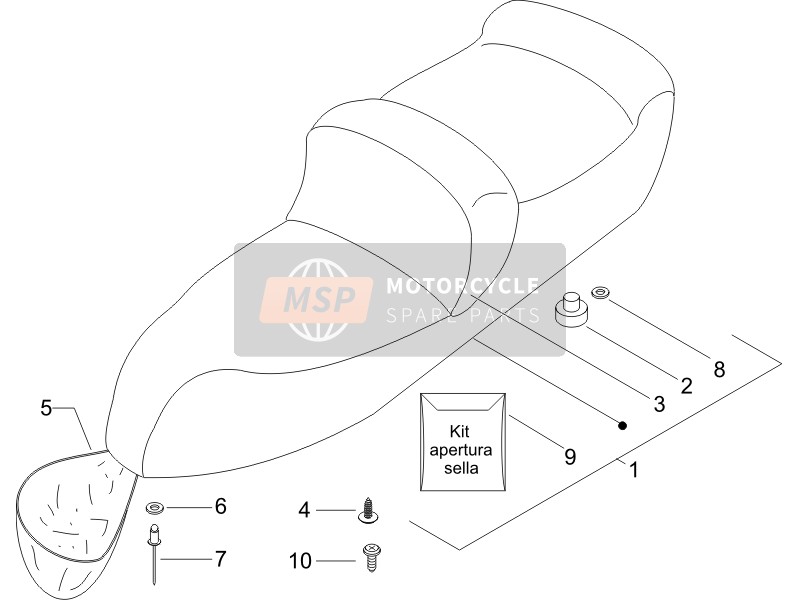 Piaggio X9 500 Evolution ABS 2007 Sillín/Asientos para un 2007 Piaggio X9 500 Evolution ABS