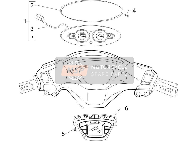 Piaggio X9 500 Evolution ABS 2007 Combinaison de compteurs - Tableau de bord pour un 2007 Piaggio X9 500 Evolution ABS