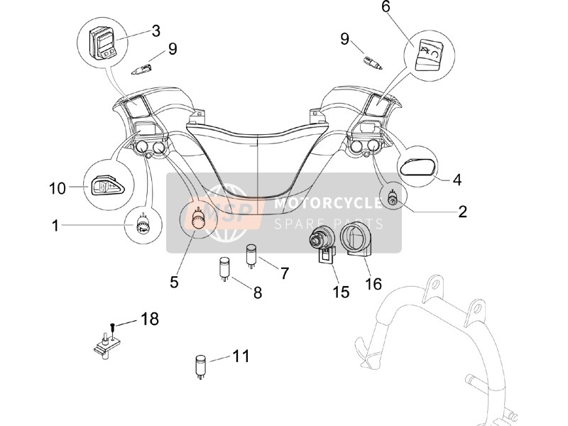 Piaggio X9 500 Evolution ABS (2) 2006 Selectors - Switches - Buttons for a 2006 Piaggio X9 500 Evolution ABS (2)