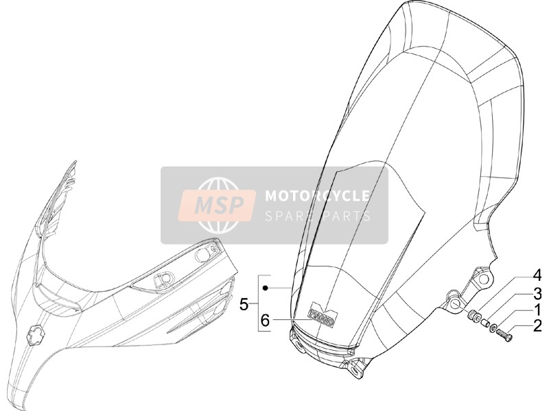 Piaggio X Evo 125 Euro 3 (UK) 2009 Windscherm - Glas voor een 2009 Piaggio X Evo 125 Euro 3 (UK)