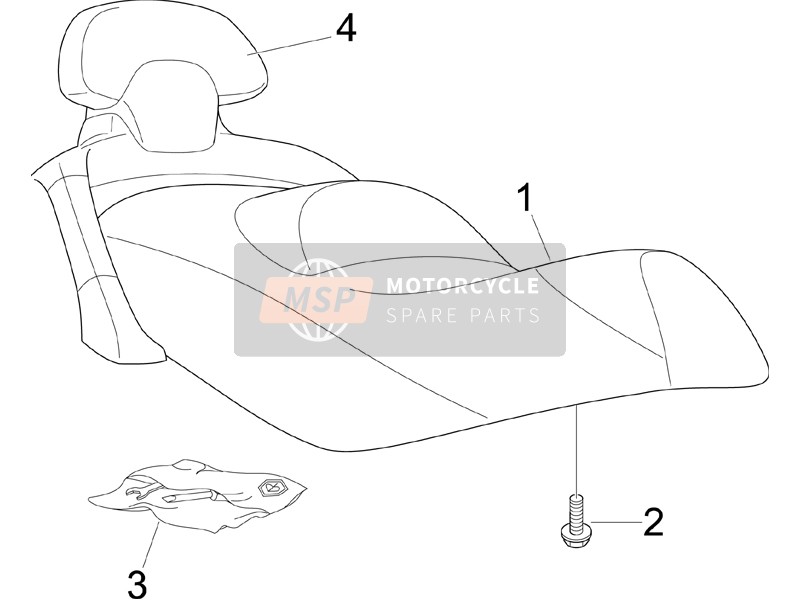 Piaggio X Evo 250 Euro 3 2015 Sattel/Sitze für ein 2015 Piaggio X Evo 250 Euro 3