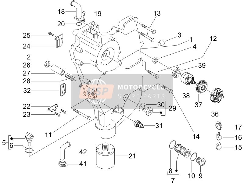 Piaggio X Evo 400 Euro 3 2008 Vliegwielmagneten Afdekking - Oliefilter voor een 2008 Piaggio X Evo 400 Euro 3