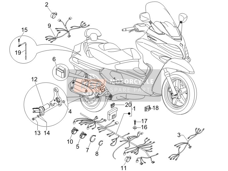 640134, Capteur Thermo, Piaggio, 1