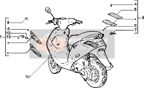 Piaggio Zip 125 4T 2000 Blinker vorne und hinten für ein 2000 Piaggio Zip 125 4T