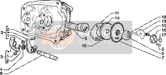 Piaggio Zip 125 4T 2003 Support des leviers à bascule pour un 2003 Piaggio Zip 125 4T