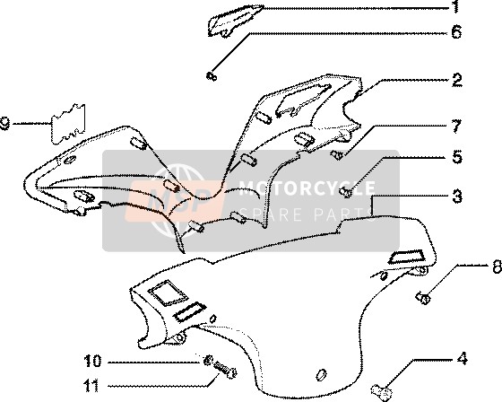 5993170090, Zip Sp Lenkerdeckel, Piaggio, 2