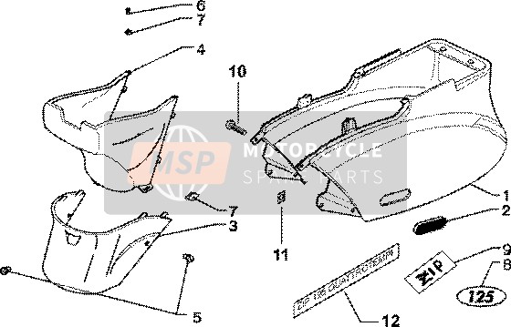 Piaggio Zip 125 4T 2000 Seitliche Abdeckungen für ein 2000 Piaggio Zip 125 4T