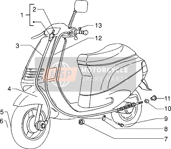 269657, Transmission Frein Avant Zip, Piaggio, 0