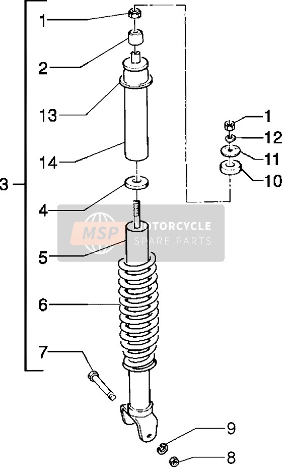 Piaggio Zip 1995 Rear Shock Absorber for a 1995 Piaggio Zip