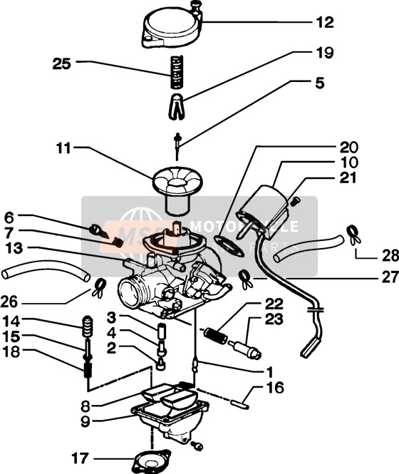 Piaggio Zip 50 4T 2002 Carburador (2) para un 2002 Piaggio Zip 50 4T