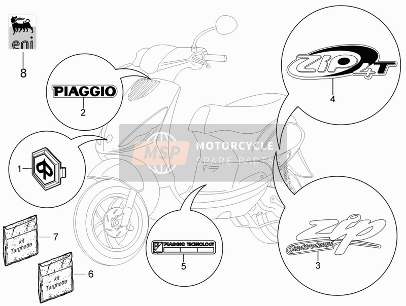 620835, Targhetta "Zip Quattrotempi", Piaggio, 3