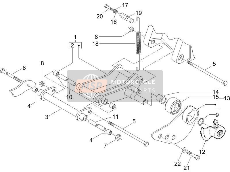 Piaggio Zip 50 4T 2008 Swing Arm for a 2008 Piaggio Zip 50 4T