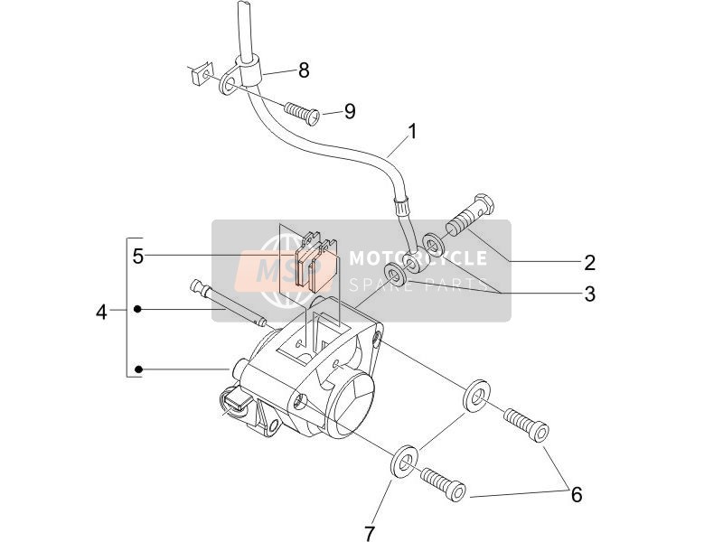 Piaggio Zip 50 4T 2010 Remmen Leidingen - Remklauwen voor een 2010 Piaggio Zip 50 4T