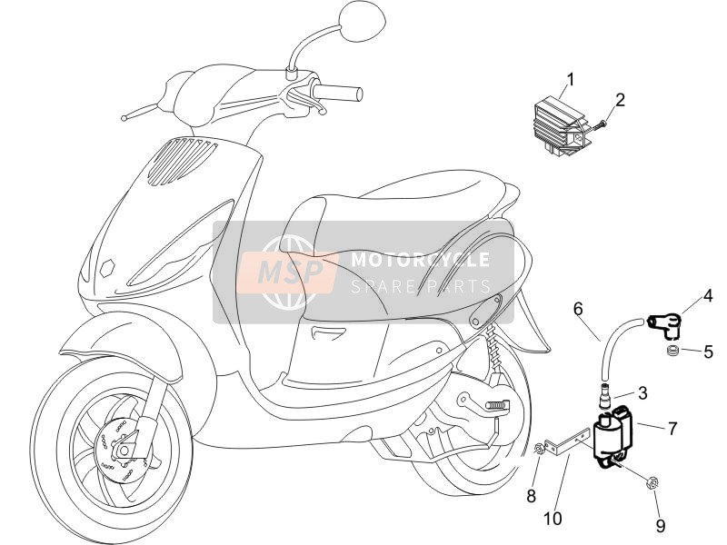 Piaggio Zip 50 4T 2010 Spannungsregler - Elektronische Steuereinheiten (ECU) - Zündspule für ein 2010 Piaggio Zip 50 4T