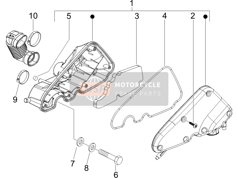 Piaggio Zip 50 4T 25 Kmh 2013 Filtro dell'aria per un 2013 Piaggio Zip 50 4T 25 Kmh