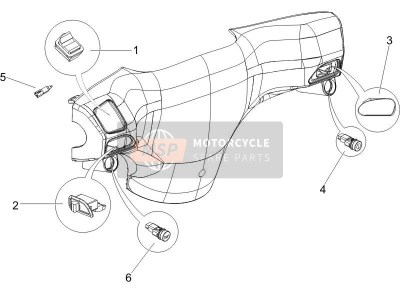 Piaggio Zip 50 4T 25 Kmh 2010 Selectores - Interruptores - Botones para un 2010 Piaggio Zip 50 4T 25 Kmh