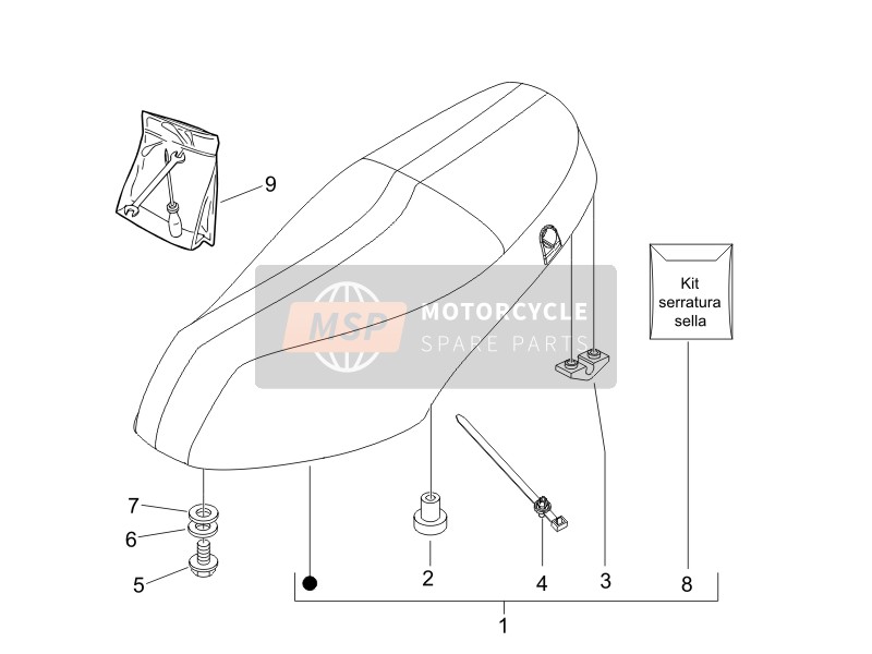 Piaggio Zip 50 SP Euro 2 2013 Sattel/Sitze für ein 2013 Piaggio Zip 50 SP Euro 2