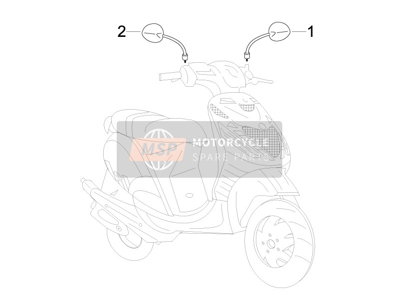 CM063902, Rechter Lenkerspiegel Zip Ii, Piaggio, 1