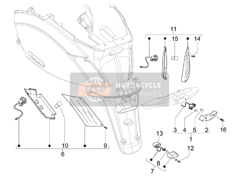 Piaggio Zip 50 SP Euro 2 2011 Rücklichter - Blinkleuchten für ein 2011 Piaggio Zip 50 SP Euro 2