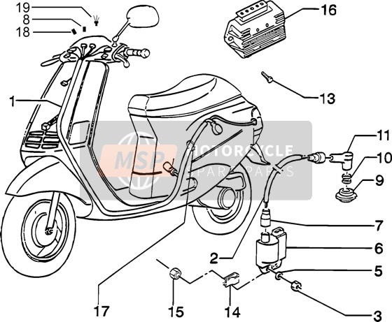 Piaggio Zip Catalyzed 2000 Electrical Device (3) for a 2000 Piaggio Zip Catalyzed