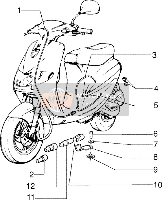 Piaggio Zip Fast Rider RST 1996 Les transmissions pour un 1996 Piaggio Zip Fast Rider RST