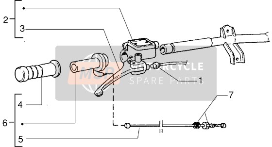 Handlebars Component Parts (Vehicle With Rear Hub Brake)