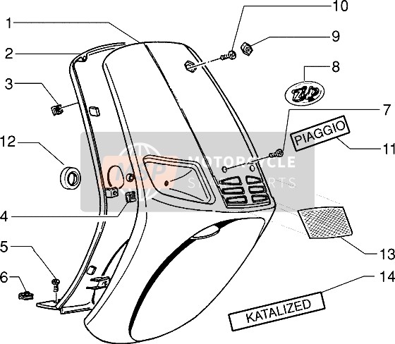 Piaggio Zip RST 1999 Shield Mask for a 1999 Piaggio Zip RST