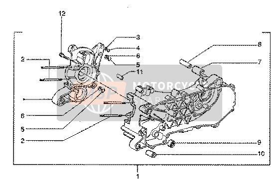 Piaggio Zip SP 50 1999 Crankcase for a 1999 Piaggio Zip SP 50