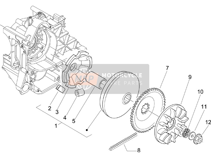 Piaggio Zip & Zip 2006 Aandrijfriemschijf voor een 2006 Piaggio Zip & Zip