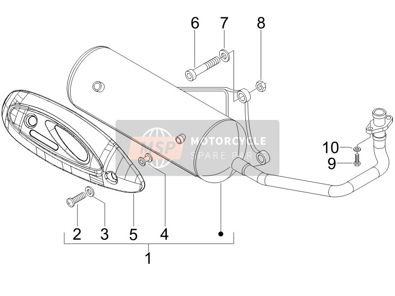 Piaggio Zip & Zip 2006 Geluiddemper voor een 2006 Piaggio Zip & Zip