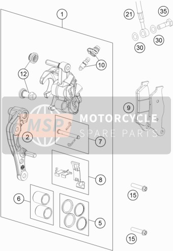 77013018000, Retaining Plate Set Brembo, KTM, 0