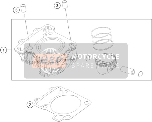 KTM 125 DUKE, silver 2023 CYLINDER for a 2023 KTM 125 DUKE, silver