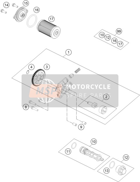 KTM RC 200, black, ABS - CKD 2023 LUBRICATING SYSTEM for a 2023 KTM RC 200, black, ABS - CKD