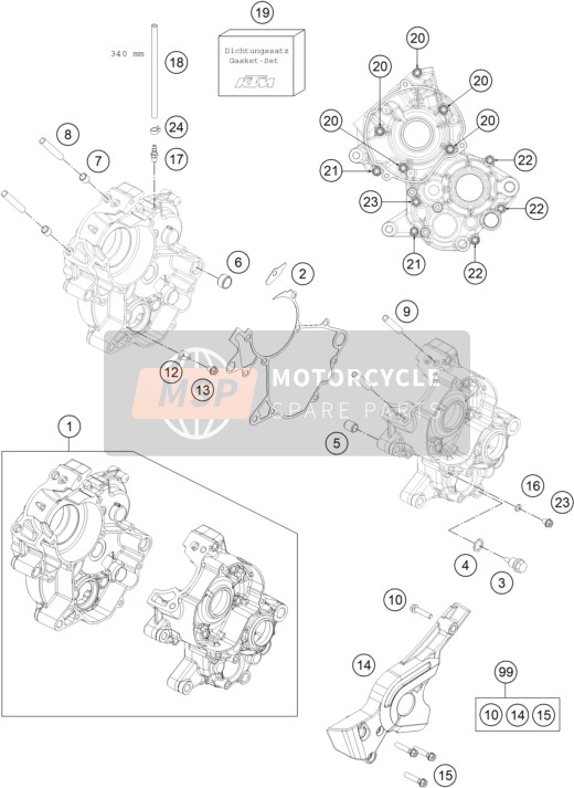 KTM 65 SX 2023 Boîtier moteur pour un 2023 KTM 65 SX