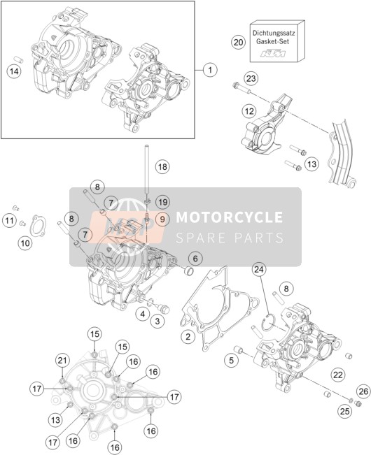 KTM 50 SX FACTORY EDITION, United States 2022 Boîtier moteur pour un 2022 KTM 50 SX FACTORY EDITION, United States